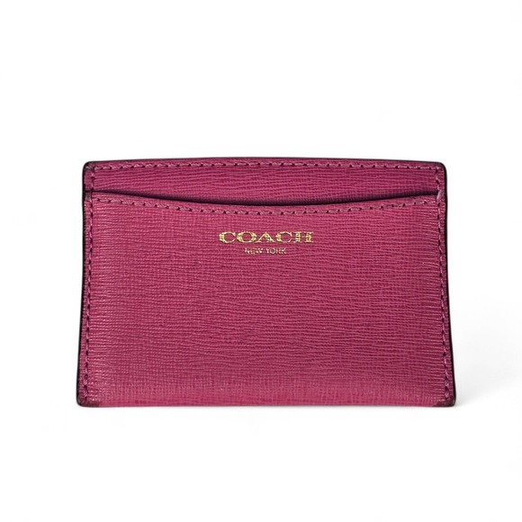 Coach Handbags - Coach Magenta Pink Crossgrain Leather Slim Card Case